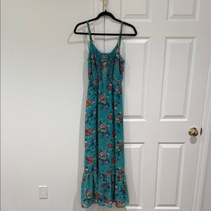 Forever 21 Teal Floral Maxi Dress